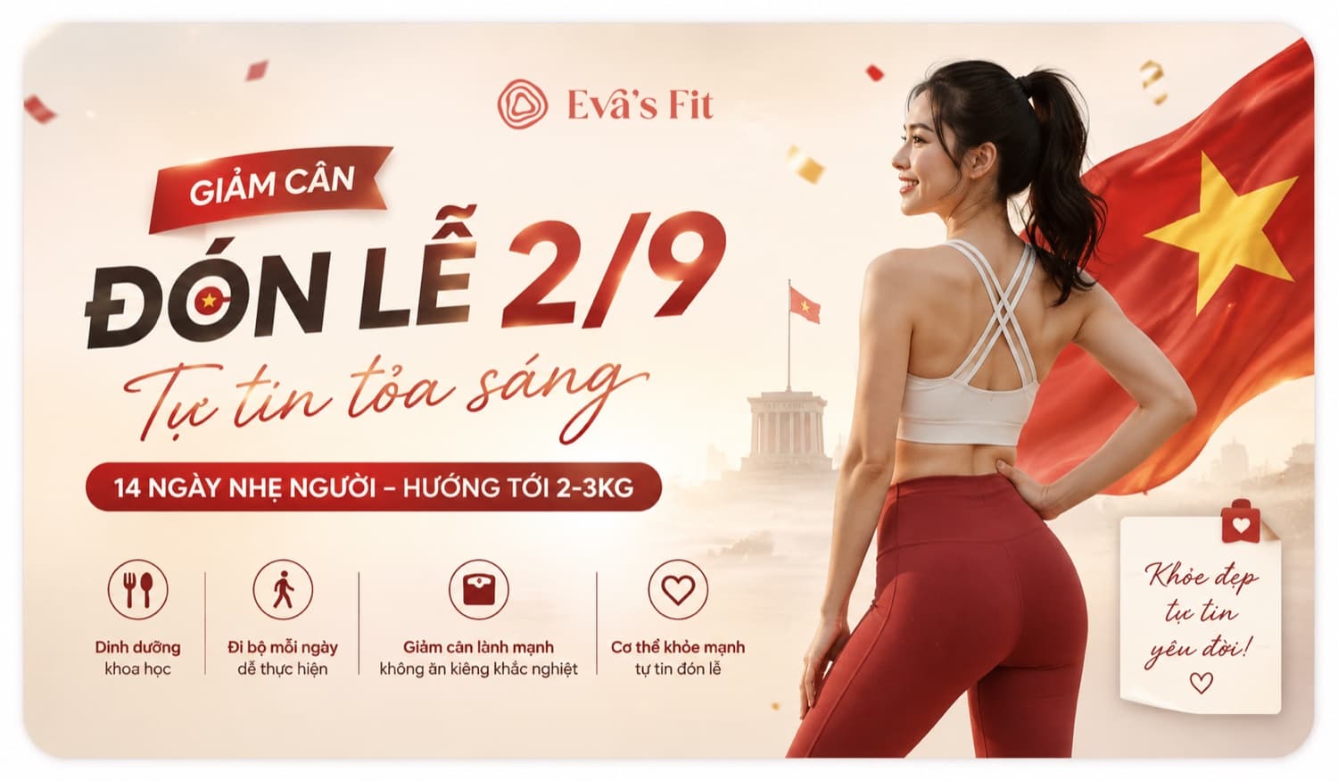 Chiến dịch giảm cân đón lễ 2/9 của Eva's Fit — 14 ngày nhẹ người